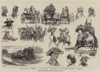 Esboços em corridas do parque de Sandown